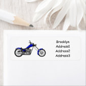 チョッパーのオートバイの漫画イラストレーション ラベル (インサイチュ)