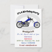 チョッパーのオートバイの漫画イラストレーション 招待状 (正面)
