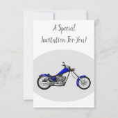 チョッパーのオートバイの漫画イラストレーション 招待状 (裏面)