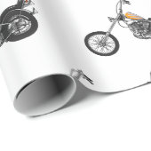 チョッパーオートバイ 1950 カートゥーンイラスト ラッピングペーパー (ロールコーナー)