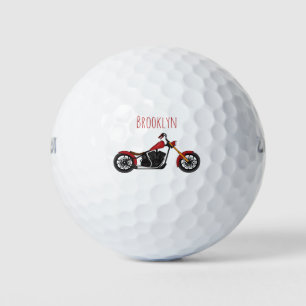 チョッパースタイルバイクイラストレーション ゴルフボール