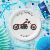 チョッパースタイルバイクイラストレーション ペーパープレート (パーティー)