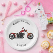 チョッパースタイルバイクイラストレーション ペーパープレート (パーティー)