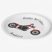 チョッパースタイルバイクイラストレーション ペーパープレート (アングル)