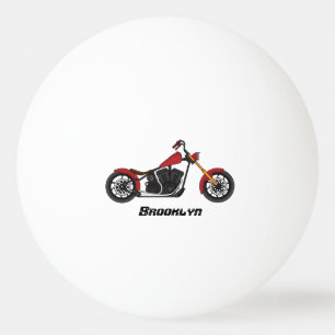 チョッパースタイルバイクイラストレーション 卓球ボール