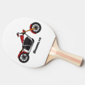 チョッパースタイルバイクイラストレーション 卓球ラケット (横)