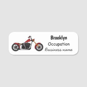 チョッパースタイルバイクイラストレーション 名札