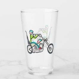 チョッパーバイクのスティックマン タンブラーグラス