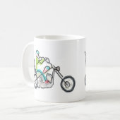 チョッパーバイクの棒人間 コーヒーマグカップ (正面左)
