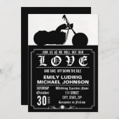 チョッパーバイクバイクもしくは自転車に乗る人カスタムウェディング招待状 招待状 (正面/裏面)