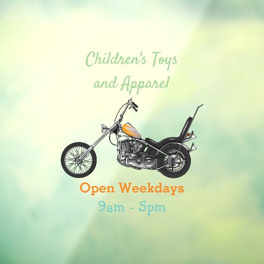 チョッパーバイク1950カートゥーンイラストレーション ウィンドウサイン (シート3)