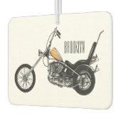 チョッパーバイク1950カートゥーンイラストレーション カーエアーフレッシュナー (左)