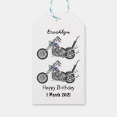 チョッパーバイク1950カートゥーンイラストレーション ギフトタグ (裏面)