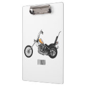 チョッパーバイク1950カートゥーンイラストレーション クリップボード (左)