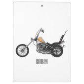 チョッパーバイク1950カートゥーンイラストレーション クリップボード (裏面)