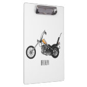 チョッパーバイク1950カートゥーンイラストレーション クリップボード (右)