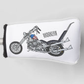 チョッパーバイク1950カートゥーンイラストレーション ゴルフヘッドカバー (正面)