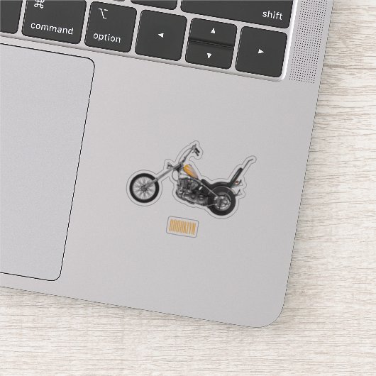 チョッパーバイク1950カートゥーンイラストレーション シール (詳細)