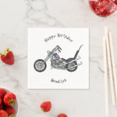 チョッパーバイク1950カートゥーンイラストレーション スタンダードカクテルナプキン (インサイチュ)