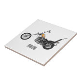 チョッパーバイク1950カートゥーンイラストレーション タイル (側面)