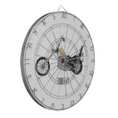 チョッパーバイク1950カートゥーンイラストレーション ダーツボード (正面左)