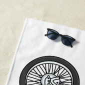 チョッパーバイク1950カートゥーンイラストレーション ビーチタオル (インサイチュ)