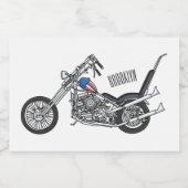 チョッパーバイク1950カートゥーンイラストレーション フードラベル (シングルラベル)