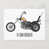 チョッパーバイク1950カートゥーンイラストレーション ポストカード (正面)