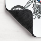 チョッパーバイク1950カートゥーンイラストレーション マウスパッド (コーナー)