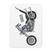 チョッパーバイク1950カートゥーンイラストレーション マグネット (縦)