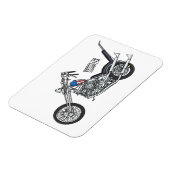 チョッパーバイク1950カートゥーンイラストレーション マグネット (左側)