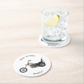 チョッパーバイク1950カートゥーンイラストレーション ラウンドペーパーコースター (インサイチュ)