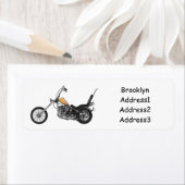 チョッパーバイク1950カートゥーンイラストレーション ラベル (インサイチュ)