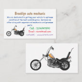 チョッパーバイク1950カートゥーンイラストレーション 名刺 (正面/裏面)