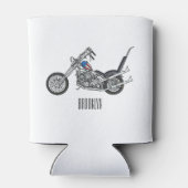 チョッパーバイク1950カートゥーンイラストレーション 缶クーラー (裏面)