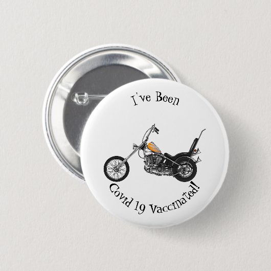 チョッパーバイク1950カートゥーンイラストレーション 缶バッジ (正面&裏面)