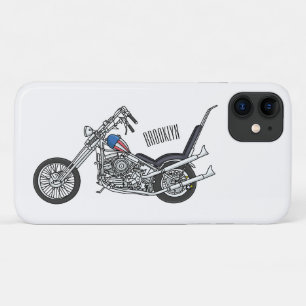 チョッパーバイク1950カートゥーンイラストレーション iPhone 11 ケース
