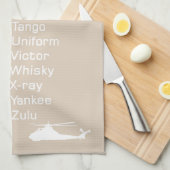 チョッパーパイロットヘリコプタータウペ音文字 キッチンタオル (四つ折り)