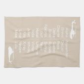 チョッパーパイロットヘリコプタータウペ音文字 キッチンタオル (横)