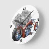 チョッパー.motorcycle ラウンド壁時計 (傾斜)