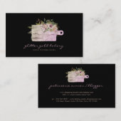 チョッピングボードバラ金ゴールドグリッターベーカリー料理 名刺 (正面/裏面)