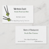 チョップはNの寿司の中国のな食糧レストランを付けます 名刺 (正面/裏面)