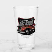 チョップパーソナライズされたレッド改造・クーペ・スピードショップ タンブラーグラス (正面)