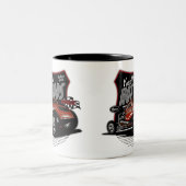 チョップパーソナライズされたレッド改造・クーペ・スピードショップ ツートーンマグカップ (中央)