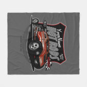 チョップパーソナライズされたレッド改造・クーペ・スピードショップ フリースブランケット (正面(横))