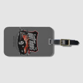 チョップパーソナライズされたレッド改造・クーペ・スピードショップ ラゲッジタグ (正面横)