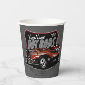 チョップパーソナライズされたレッド改造・クーペ・スピードショップ 紙コップ (正面)