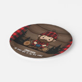 チョップ！Lumberjack Flannel素朴ベビーシャワー ペーパープレート (アングル)