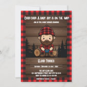 チョップ！Lumberjack Flannel素朴ベビーシャワー 招待状 (正面)