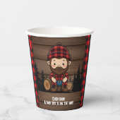 チョップ！Lumberjack Flannel素朴ベビーシャワー 紙コップ (正面)